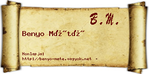 Benyo Máté névjegykártya